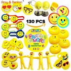 Amazon Hot Selling 130pcs Bulk Toy Emoji Party Supplies Party Favors for Birthday Goody Bags