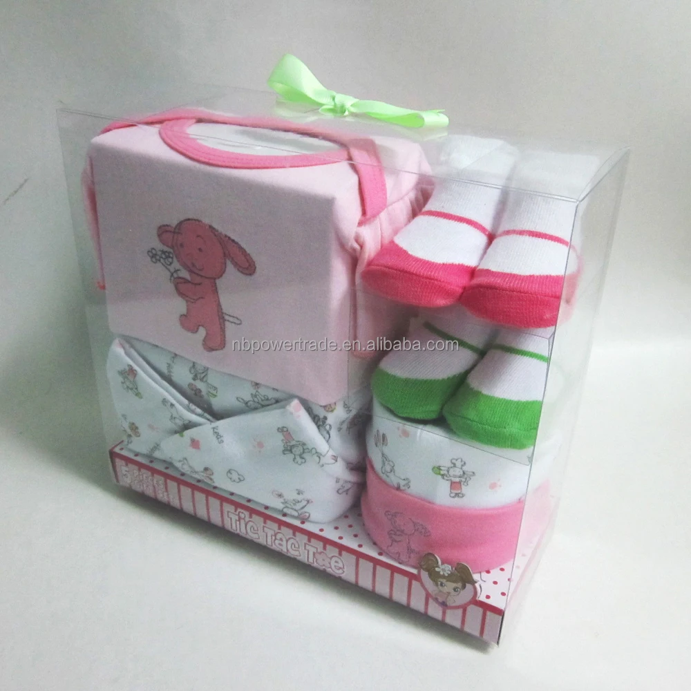 wholesale baby clothes 5pcs gift set 100% cotton baby cloth baby