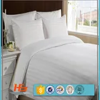 50% Cotton 50% Polyester T300 Stripes Flat Bedsheet Twin Size White Color