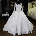 2018 Most Fashion wedding gown Luxury Long Sleeve Elegant Muslim Wedding Dresses For Brides