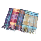 wholesale brand name indian polyester fashion women winter square colorful pop plaid scarf