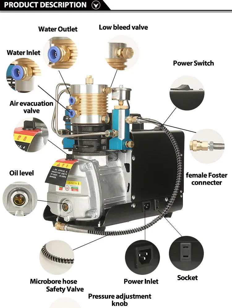Topa quality piston air pump pressure pcp listrik portable electric air pump