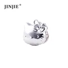 DPC019 novelty design cute kitty brooch gift for girl silver animal brooch