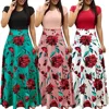 Women's Clothing Flower Print Long Dress 2018 Summer Elegant Ladies Long Party Dress E0300