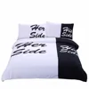 Black And White Bedding Set His Side & Her Side Couple Soft Duvet Cover With Pillowcases Bedding Sets