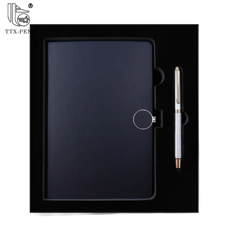 notebook business with pen gift set packaging box material metal