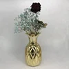 2018 unique luxury design electroplating gold flower vase ceramic heavy dolomite material
