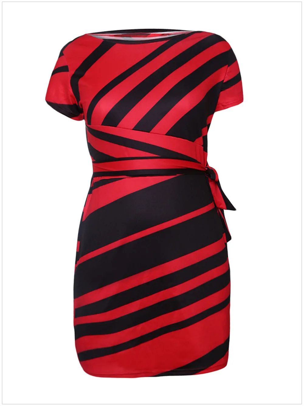 Office Slim dress women 2018 Spring Pencil Black&White Stripe Knot Sheath Party Dress Vestidos Robes Casual Working Dresses (8)