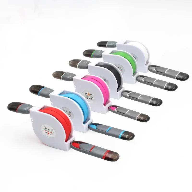 2in1 USB Charging Cable Multifunction USB Cable 2 in 1 Retractable Data Cable for iPhone, for Type C - ANKUX.COM