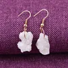 Handmade Natural White Raw Stone Earrings Crystal Earrings