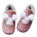 Cute warm bear furry indoor cotton wholesale slippers shoes for women