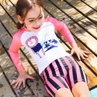 Children Swimwear Girls Sun Protection Two Pieces Beachwear Kids Long Sleeve Swimsuit