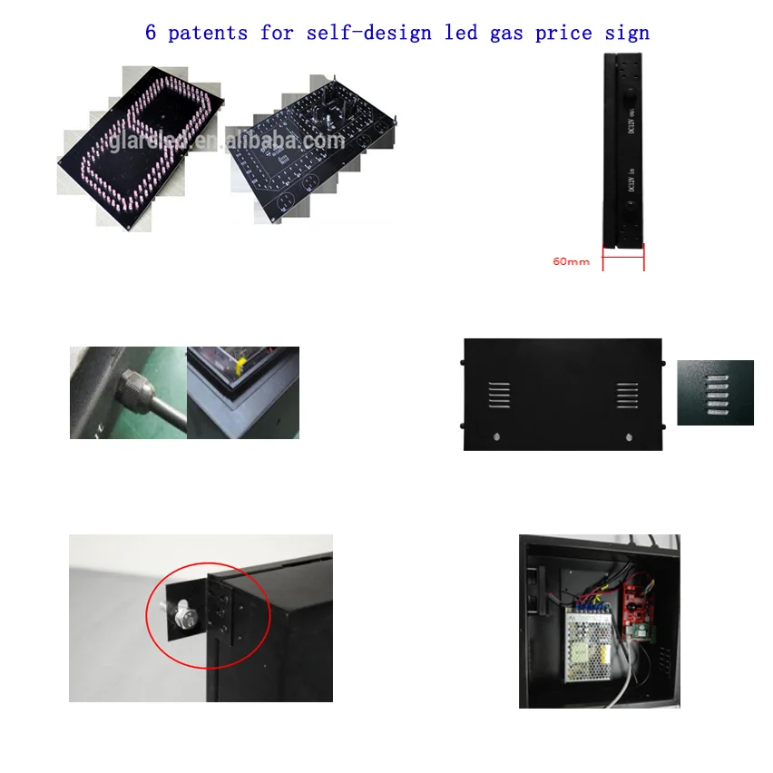 LED Gas Price Sign with 6-72inch Size 150w Resolution and 2 Years Warranty for Gas Stations