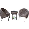 Rattan Outdoor 3pcs Bistro Set Indoor Garden Patio Wicker Furniture Chairs and Table Set