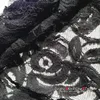 Hot sale T306-M jacquard black nylon cotton blended double color lace fabric for dress