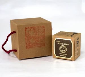 sc custom design handmade soap packaging brown kraft paper box