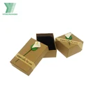High quality brown Kraft paper custom jewelry packaging box with flower decorate