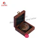 Wholesale custom laser cutting ordinary brass compass wooden box