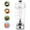 450 ML Electric Shaker Bottle Mixer Rechargeable Portable Includes Integrated Protein Storage Container Micro-USB Cable