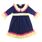 Bulk wholesale Girl Half Sleeve Princess Baby Clothes Ruffle Lace collar Kids Dresses