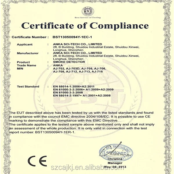 2018 hot sell Shenzhen UL approval smoke detector high quality - ANKUX.COM