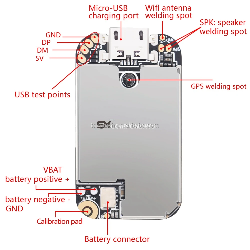 zx612 zx302 zx303 gsm 微型 gps 芯片跟踪器 pcb板,用于宠物狗/猫