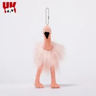 Soft plush custom mini animal toy cute plush keychain flamingo pendant keychains