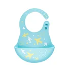 Easily wipes clean comfortable cute soft silicone neoprene waterproof baby bib for boy