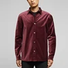 online shopping velvet pointed collar button front long sleeve shirts for men