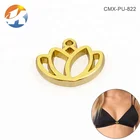 Flower Shape Gold Hollow Metal Clothing Labels Custom