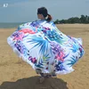 100% cotton terry reactive printed round beach towel with colored tassel