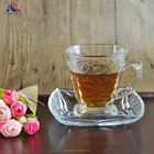 China Suppliers Home Decoration Coffee Tea Glass Cup Set with Saucer