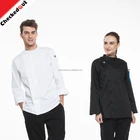 Simple fashion design collar custom breathable restaurant bar hotel chef cook uniform