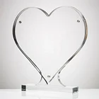 Best Gift Heart Shaped Acrylic Magnetic Picture Frame Photo Frame with Base