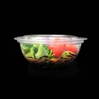 plastic pet take away round 48oz 32oz 24oz disposable vegetable salad bowl with lid