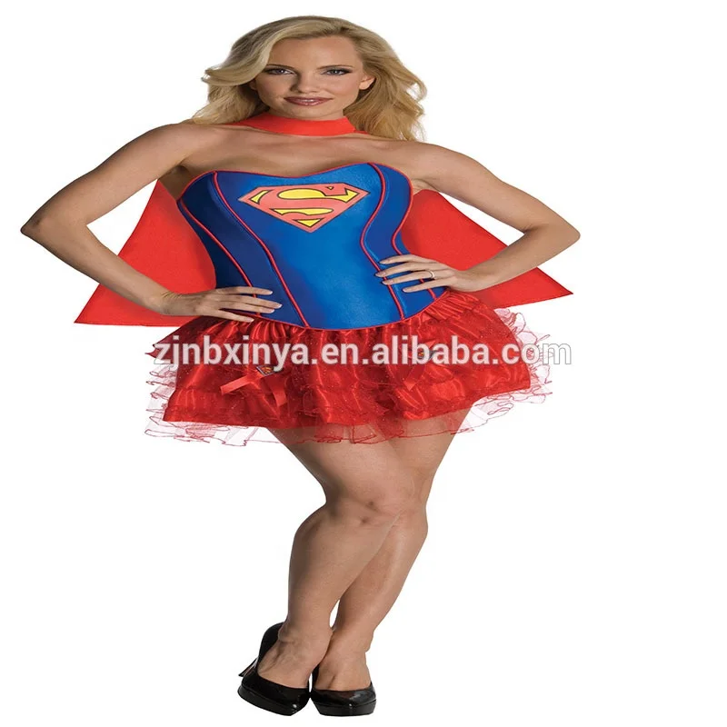 Yeni stil fabrika fiyat seksi Supergirl korse Tutu kostüm cadılar bayramı için