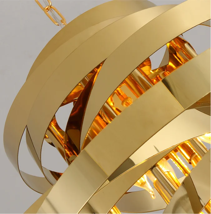 Postmodern art personality living room creative decoration luxury stainless steel metal chandelier