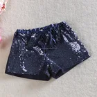 2016 Wholesale boutique baby girl sequin shorts kids summer bow shorts