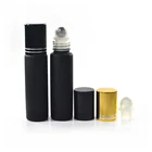 black red amber green clear frosted roller bottle 10ml glass roll on bottle with aluminum cap and rollers