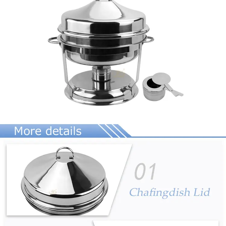 Buffet Set FT-02412 Stainless Steel Hoisting Cover Alcohol Heating Round 1000 Pcs 41*41cm XINYUAN 201S/S CN;GUA Mirror Polishing