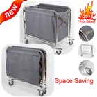 Hotel stainless steel housekeeping linen trolley