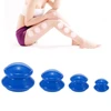 High Quality 4 Cups / Set Health Care Body Massage Cupping Therapy Anti Cellulite Silicone Vacuum Cups (Blue)