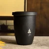 Custom Logo Portable Black Drinking Coffee Cup Porcelain Ceramic Mug Set