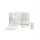 KUB 2019 100% cartoon twin baby bed bedding set cartoon round baby crib bedding set