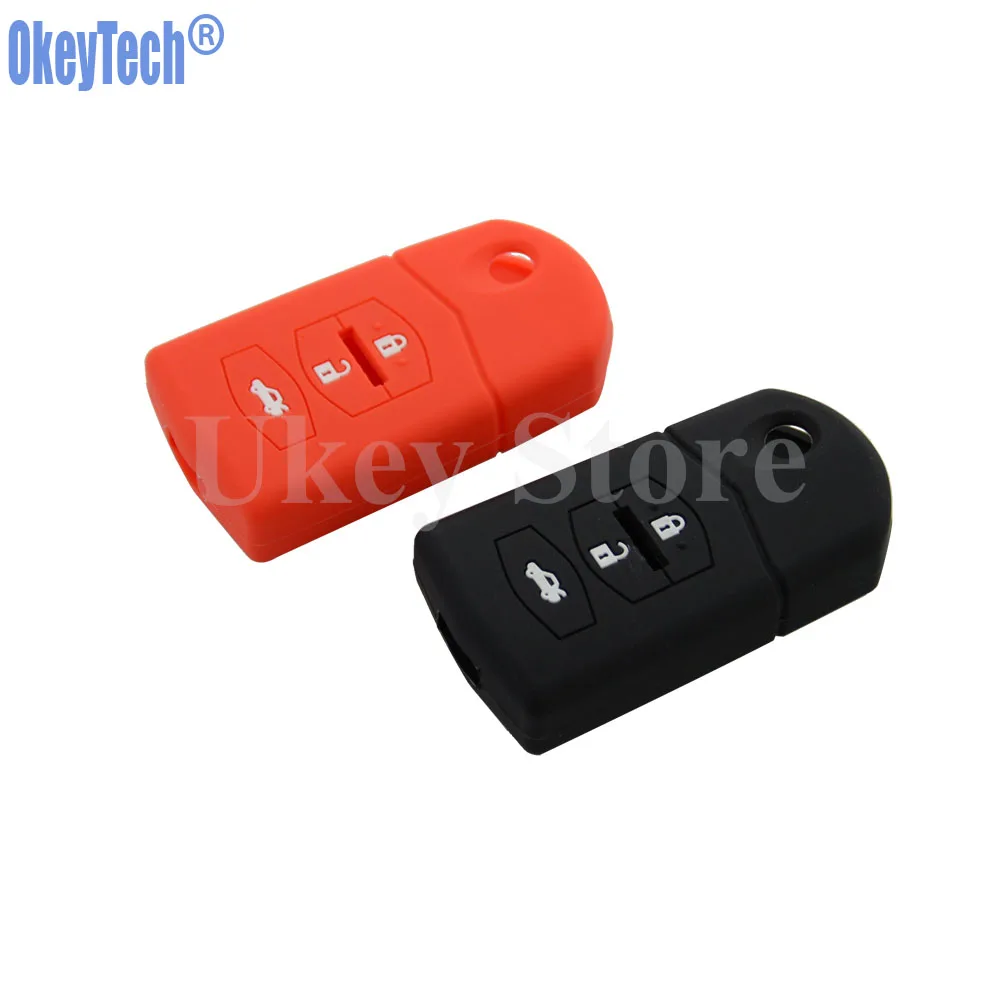 OkeyTech Silicone Car Key Cover for Mazda 2 3 5 6 RX8 MX5 Flip Remote Case Replacement Fob Protect Holder Car Styling Auto Parts