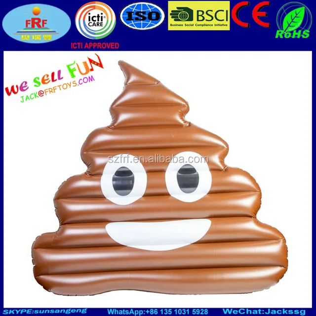 summer fun emoji poop giant inflatable smiling poo pool float