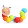 Baby toys New Variety Twist-colored Insects Wooden Educational Toys kid caterpillar Mulit color block hand games