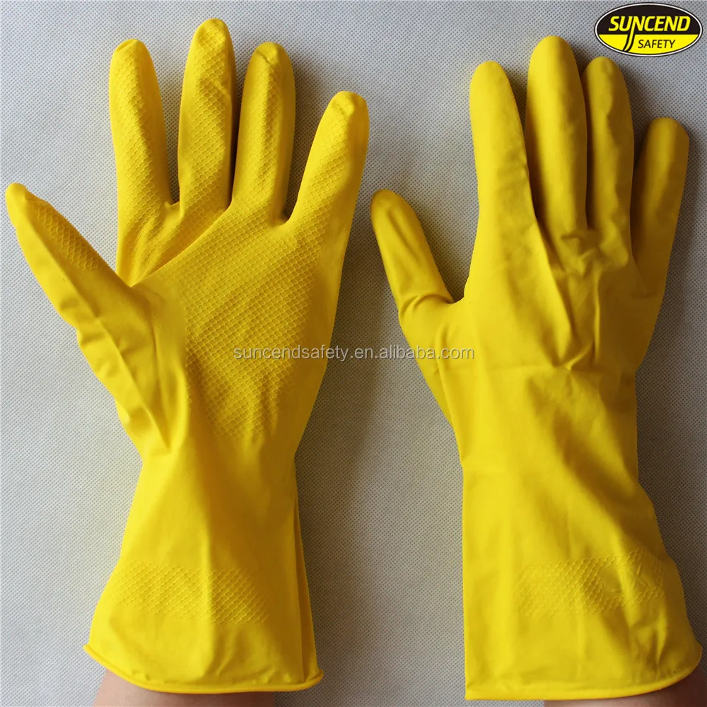 latex flock sprayed household gloves