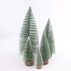 Small DIY Christmas Tree Pine Tree Mini Sisal Bottle Brush Christmas Tree Santa Snow Frost Village House Five Size