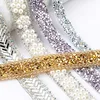 Sewing Decoration Appliques Motif Strass Hot Fix Tape Trim Applicator Ribbon Rhinestones Band Crystal Trimming For Dresses